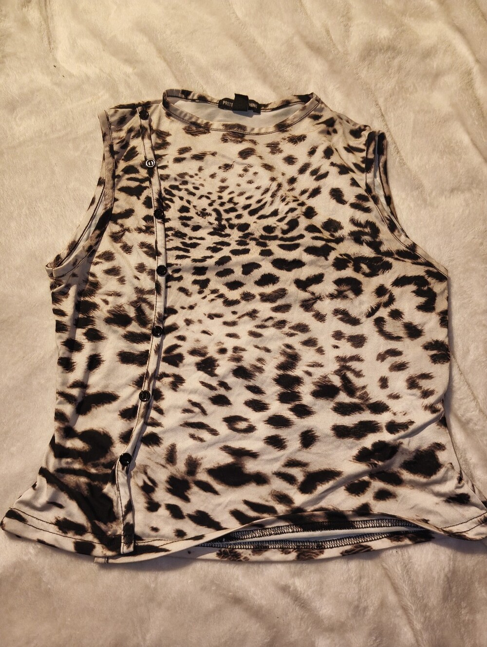 Prettylittlething Sleeveless Animal Print Top Size 12